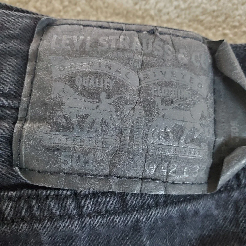 LEVIS 501 Men's 42X32 ACTUAL MEASURE 40X30‎ Black Jeans Straight Button Fly Y2K